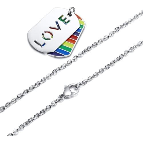 Stainless Steel LGBT Gay Pride Lesbian Jewelry Love Pendant for Men / Women