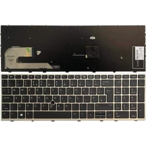New UK Laptop keyboard For HP EliteBook 850 G5 silver frame with Pointing stick keyboard