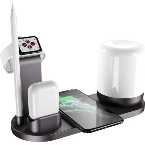 New multi-function night light wireless charger for Apple mobile phone, headset, watch, wireless charger
