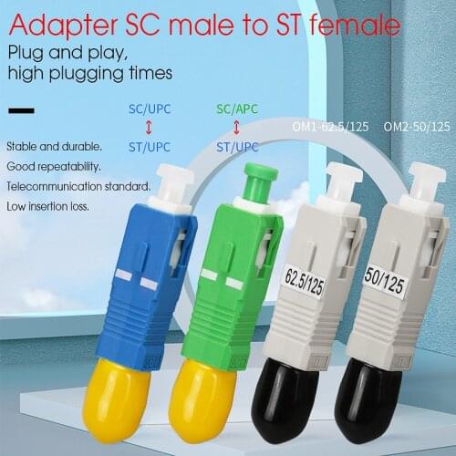 Single-mode SC male -ST female Adapter ST/UPC-SC/UPC Optical Fiber Converter Junction Flange Coupler Adapter