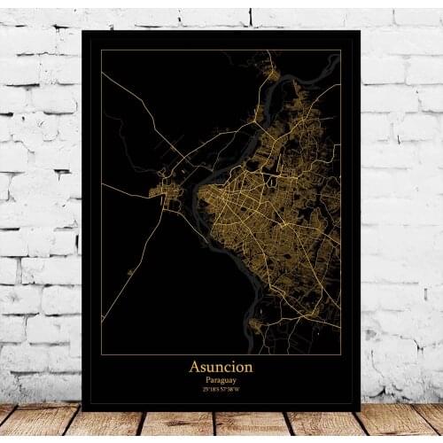 Asuncion Paraguay Map Poster