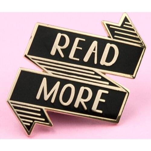 Read More Book Lovers Enamel Brooch Pin Backpack Hat Bag Collar Lapel Pins Badges Women Mens Fashion Jewelry Accessories