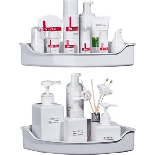Bathroom Shelves Punch-free Plastic ABS Corner Shelf Bathroom Storage Rack Wall Hanging Shower Shelf Bathroom Accessories