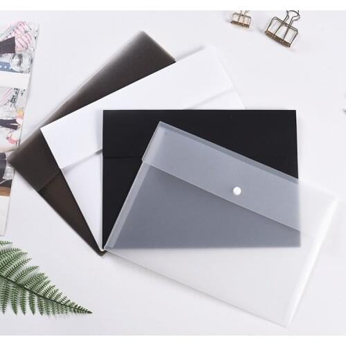 Family A4 transparent document bag High-quality business office data desktop storage bag pp snap file bag desk storage