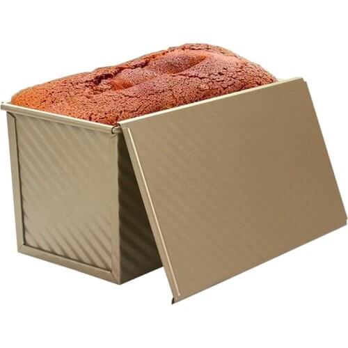 Rectangular Loaf Pan Carbon Steel Non-stick Bellows Cover Toast Box Mold Bread Mold Eco-Friendly Baking Tools for Cakes