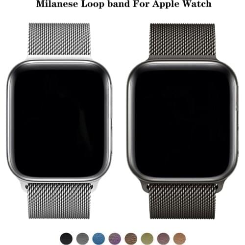 Stainless steel strap for apple watch 6 se 5 4 3 Magnetic loop belt smartwatch correa bracelet iwatch band 44mm 42mm 40mm 38mm