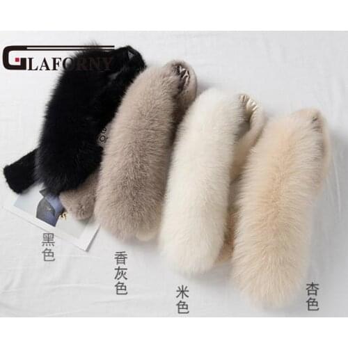 FXFURS 2020 Women Fox Fur Scarf Whole Mink Fur Mufflers 100% Real Fur Wraps Korean Style Winter Warm Fur Scarves High Quality