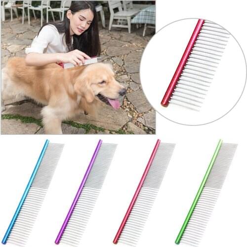 19cm Dog Cat Comb Professional Steel Grooming Comb Dog Cat Cleaning Brush for Pet Hair Cleaning Dropshipping
