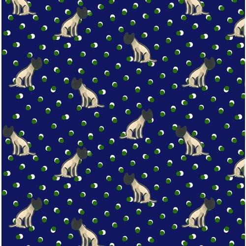 Printed SILK HABOTAI 140cm width 10momme 100% Pure Silk Fabric Men Summer Shirts Fabrics Dog Dot Printing Pattern