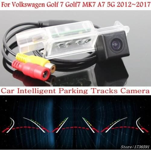 Lyudmila Car Intelligent Parking Tracks Camera FOR Volkswagen Golf 7 Golf7 MK7 A7 5G 2012~2017 HD Car Reverse Rear View Camera