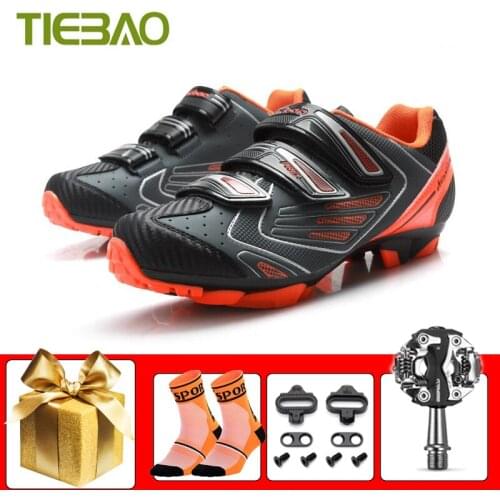 Tiebao Cycling Shoes Unisex Mountain Bike Shoes Racing Bike SPD Pedals Sneakers Men Self-Locking Athletic Riding Bicycle Shoes