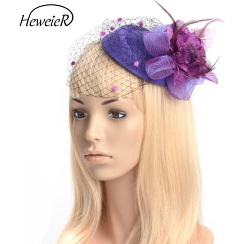 Handmade Women Lady Bridal Pillbox Hat Flower Net Mesh Hair Clip Hairpin Party Accessories Cocktail Races Fascinator Hairpiece