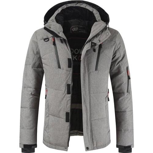 Winter Mens White Duck Down Jacket Warm Hooded Thick Puffer Jacket Male High Quality Overcoat Thermal Parka Snow Coat Oversize