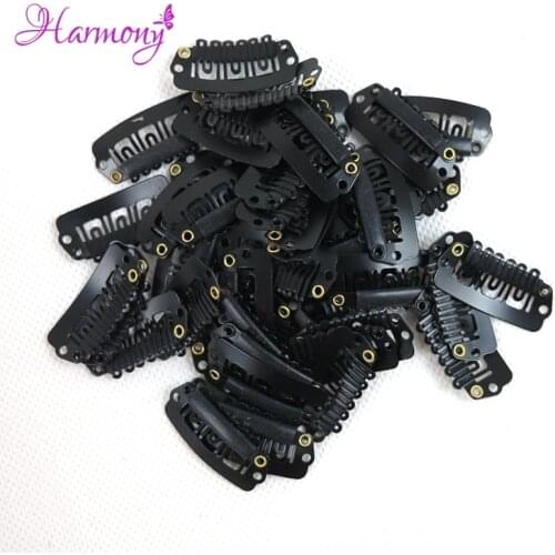 Harmony Plus Hair 100pcs U Snap Clip For Hair Extension wig weft 32mm 6 Colors Available