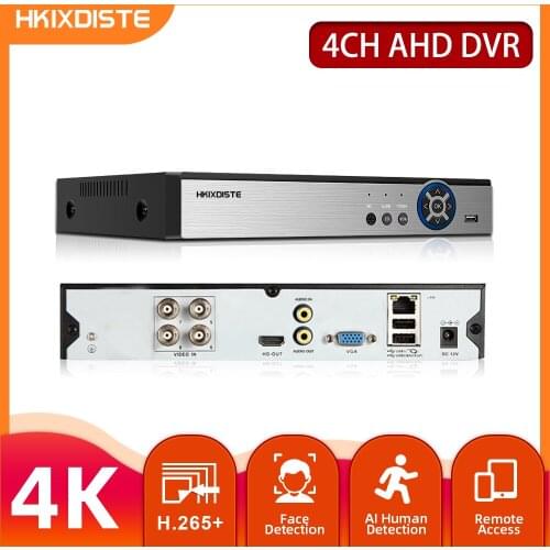 4 Channel Hybrid 6 in 1 NVR TVI CVI AHD CCTV DVR Video Recorder 4K For Analog AHD IP Camera 5MP Onvif Video Surveillance DVR 8MP