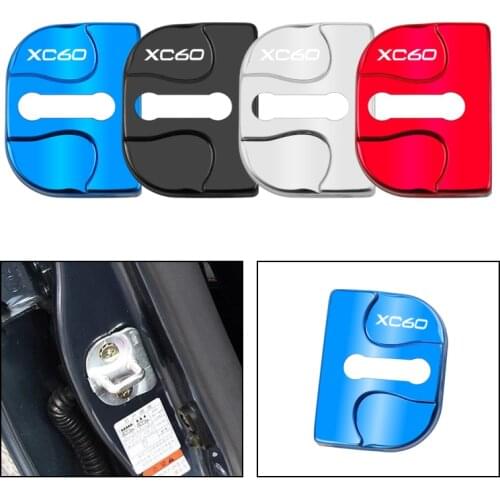 4 pcs Car Door Lock Protective Cover Stickers For Volvo XC60 XC90 V40 V50 S40 S60 S80 S90 AWD XC40 V60 T6 V90 Polestar