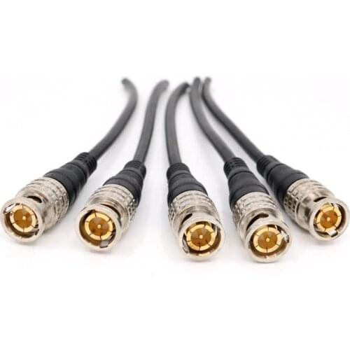 5PCS/lot BNC Connector with Cable Q9 Video Connector Cable Copper 75-3 Video Line 15cm