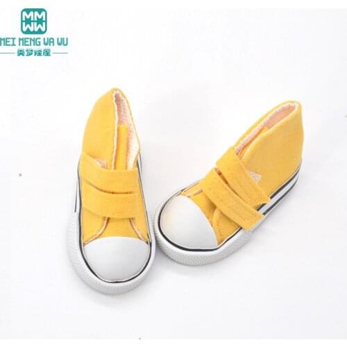 7.5cm Magic stickers canvas sneakers shoes for doll 1/3 1/4 BJD &16 Inch doll baby shoes