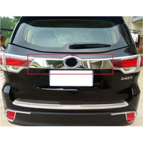ACCESSORIES FIT FOR TOYOTA HIGHLANDER KLUGER 2014 2015 CHROME REAR TRUNK DOOR TRUNK TAILGATE COVER MOLDING TRIM