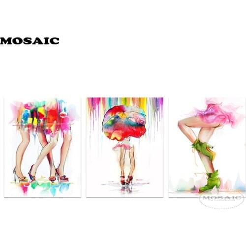 Wholesale,5D DIY Diamond,Embroidery,Fashionable woman Diamond Painting Full Square Mosaic Cross Stitch triptych