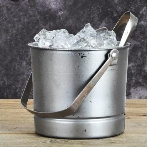 Stainless steel ice bucket bar KTV portable ice cream barrel club small ice bucket with diaphragm