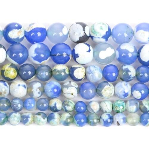 Natural Stone Beads Green Fire Dragon Veins Agates Round Beads For Jewelry Making DIY Bracelets Accessories Beads 6/8/10MM