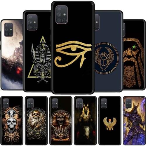 Phone Cover For Samsung Galaxy A51 A71 A21S A31 A41 A11 A01 Black Soft Smartphone Case Egypt Nefertiti Anubis Ankh