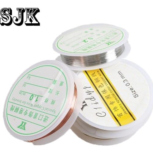 Colorfast Copper Wire For Bracelet Necklace Jewelry DIY Accessories 0.2/0.3/0.4/0.5/0.6/0.7/0.8/1.0mm Craft Beading Wire