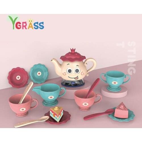 Kids Simulation Water Sound Tea Cup Set Furniture Toys Cake Food Girl Play House Afternoon Early Education Kitchen Teapot Toy