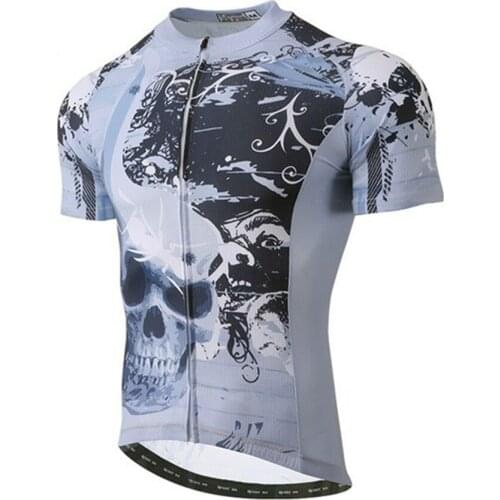 Art Print Skull Breathable MTB Bicycle Clothing Cycling Jersey Ciclismo Ropa Hombre Completo Ciclismo Clothes Mens Sportswear