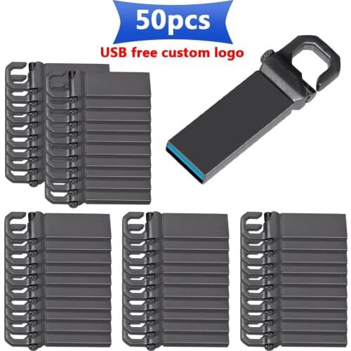 50pcs/lot metal Business usb flash drive 4GB 8GB 16GB 32GB 64gb Waterproof memory stick free custom logo Free Shippin