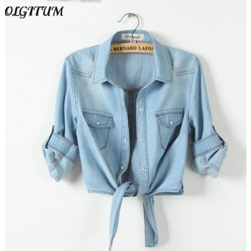 Hot sale 2020 New Style Women Jeans Coat Casaco Feminino Chaquetas Mujer Jaqueta Feminina Ladies 3/4 Sleeve Denim Jackets for f