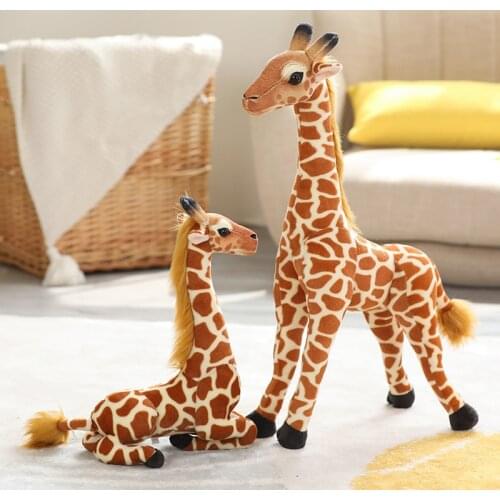 Simulation Giraffe Plush Toy Plush Doll Soft Standing/Kneeling Posture Birthday Gift Childrens Toy Bedroom Decoration