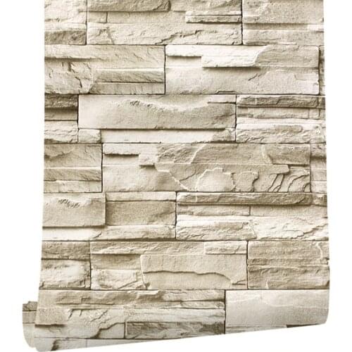 Rock Wallpaper-Stacked Stone Wallpaper-Faux Brick Wallpaper, Stone Self-Adhesive & Removable Wallpaper for Walls Backspl