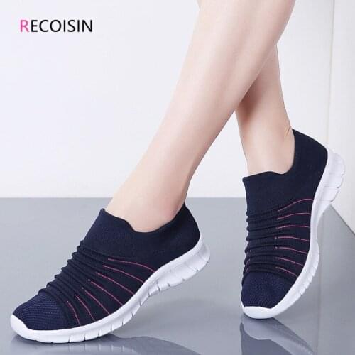 RECOISIN High Quality Women Shoes Breathable Summer Sneakers Women Flats Casual Basket Femme Ladies Shoes zapatillas mujer
