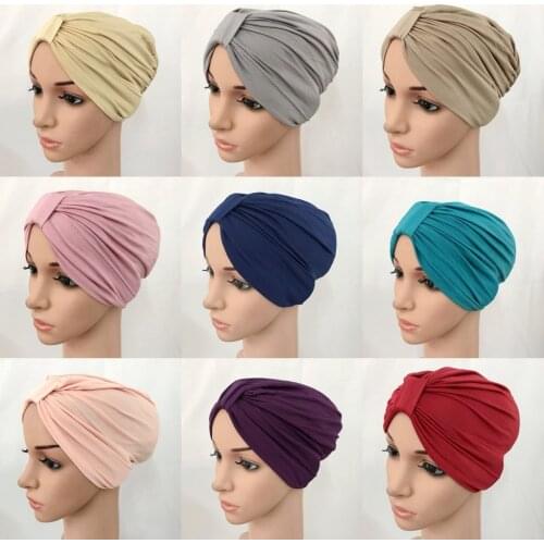 Fashion Women Lady Muslim Hijab Hijab Islamic Hat Arab Turban Scarf Shalws Chemo Cap Indian Hat