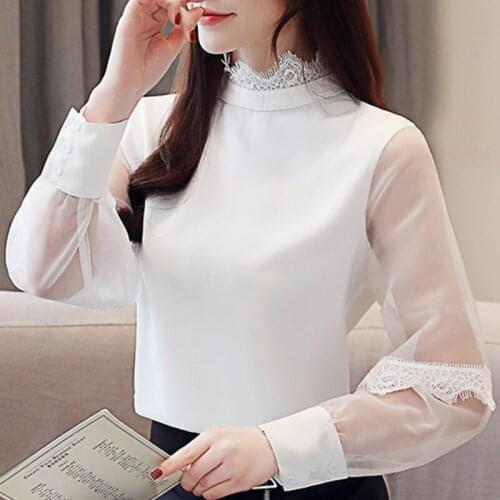 Fashion Women Blouses 2021 Long Sleeve White Blouse Women Shirts Chiffon Blouse Women Tops Womens Tops And Blouses Blusas A961