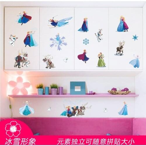 Cartoon Frozen Elsa Anna Princess Olaf Sven Kristoff Wall Stickers For Kids Room Home Decoration Diy Anime Movie Mural Art Decal