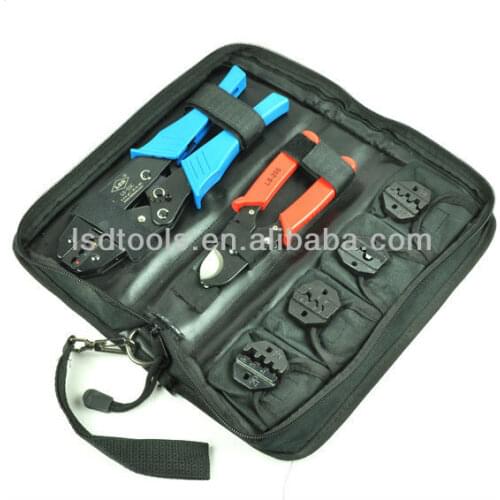 LS-K03C High quality hand crimping tool set with die sets cable crimper cable cutter combination crimping plier tool set