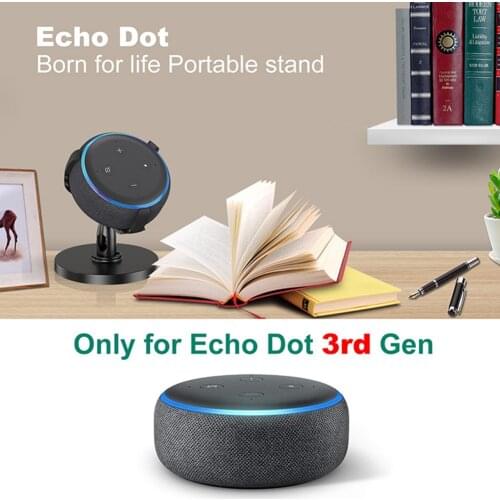 For Amazon Echo Dot 3rd Desktop Stand 360 Adjustable Stand Bracket Mount for Echo Dot 3rd/Outlet Wall Mount Hanger Holder