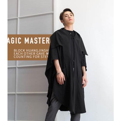 2021 new spring and autumn Cape Cape windbreaker medium length chic literature retro British fashion mens Korean personality