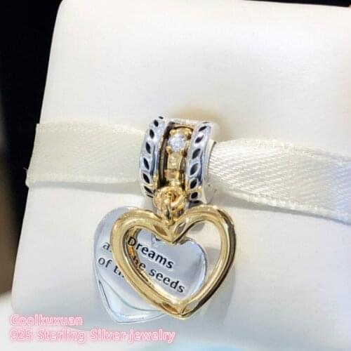 Autumn 100% 925 Sterling Silver Seeds of the Future Dangle Charm, Clear CZ Beads Fit Original Pandora Charms Bracelet