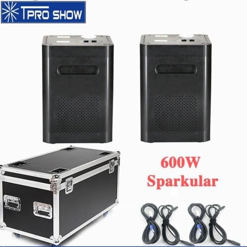 Flycase Remote Control Sparkular 600W Cold Firework Fountain Dmx Programable Spark Pyrotechnic Machine 2pcs For Wedding Stage DJ