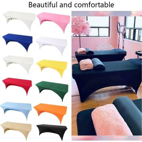 Massage Table Bed Fitted Sheet High Stretch Breathable SPA Wedding Hotel Birthday Table Cover Buffet Cloth Table Pure Color
