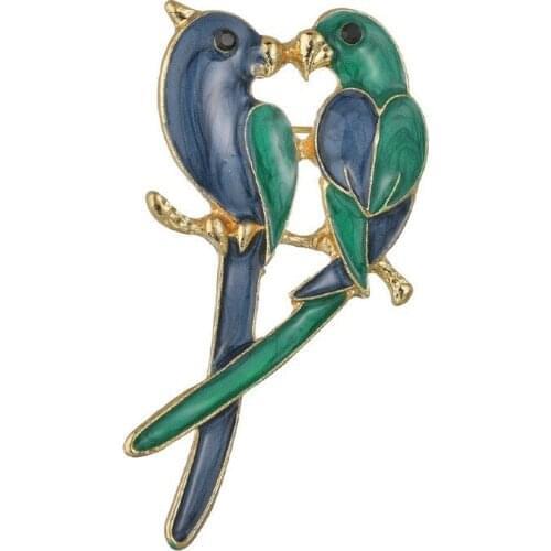 Christmas Series Ornaments Parrot Brooch Painted Lovebird Brooch Christmas Decoration