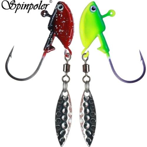 Spinpoler Fishing Jig Head Hook With Spinner Metal Spoon Fishhooks For Soft Fishing Lure 3.5g 7g 10g 14g 21g Fishing Tackle
