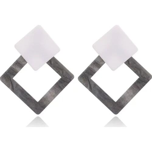 Retro earrings Beta geometric diamond earrings acrylic acetate fashion simple studs