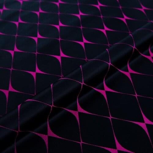 70*50cm Silk Dress Sewing Fabric Fashion Geometric Patterns Material for Cheongsam DIY Needlework Cloth