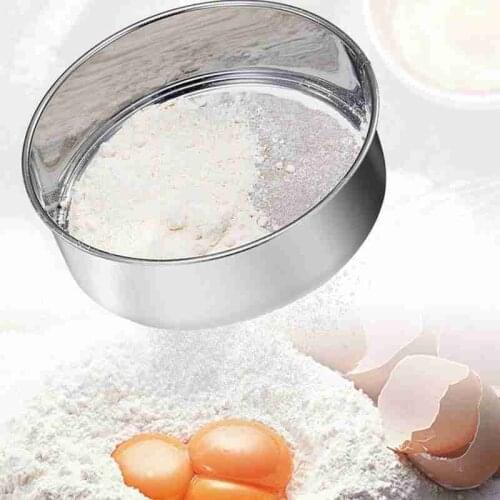 Professional Round Stainless Steel Flour Sieve Strainer Sifters Kitchen Fine Mesh Flour Sifter Best for Kitchen Baking Tea