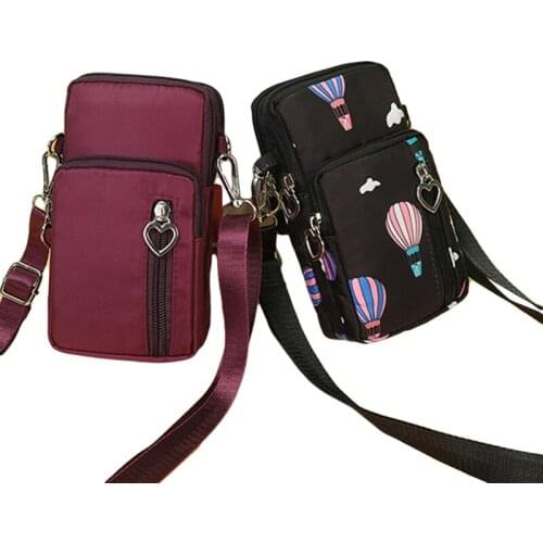 Womens Mini Shoulder Bag Fashion Handbag Messenger Vintage Lightweight Nylon Purse Solid Zipper Waterproof Crossbody Bag